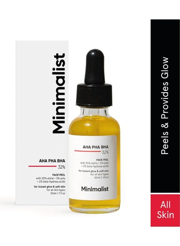 Minimalist Face Peeling Solution for Glowing Skin, Smooth Texture And Pore Cleansing with 25% AHA + 2% BHA + 5% PHA for Exfoliation - Image 9