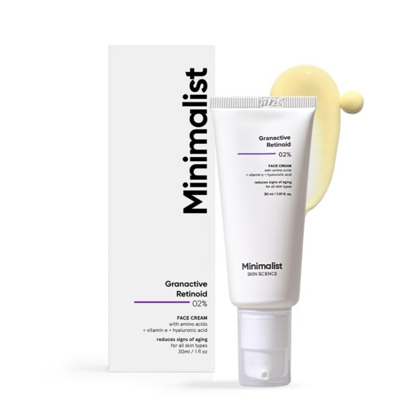 Minimalist 2% Retinoid Anti-Aging Cream for Wrinkles and Fine Lines, 30ml | Ultra-Light Night Face Cream (Emulsion) for Women and Men