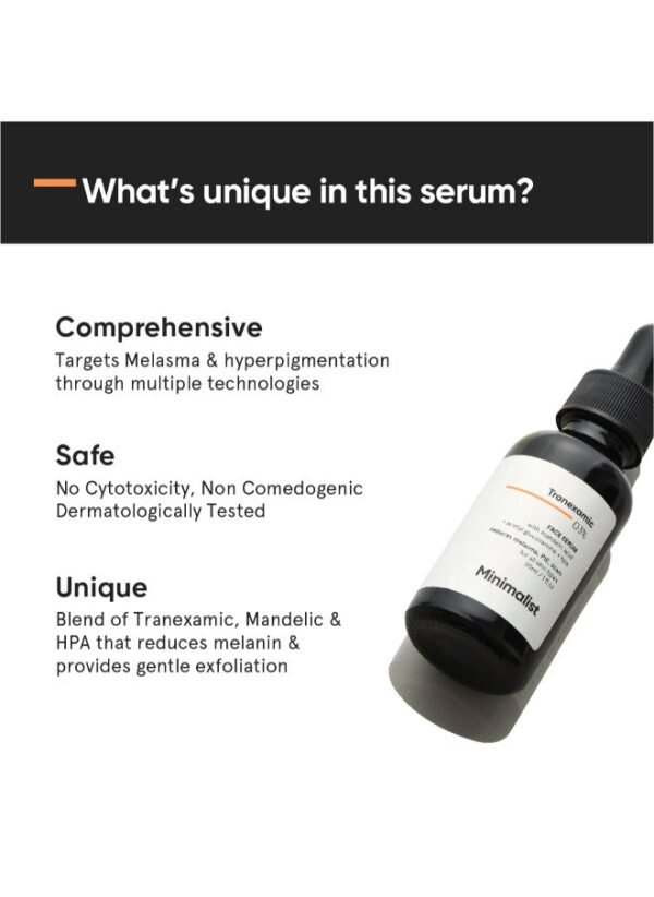 Minimalist 3% Tranexamic Acid Face Serum for PIE, PIH and Acne Scars | Face Serum with HPA to help provide even looking skin tone - Image 4