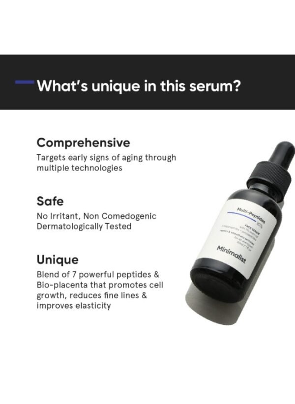 Minimalist Multi Peptides Serum for Anti Aging And Collagen Boosting | 7% Matrixyl 3000 And 3% Bio-Placenta for Firmer Younger Looking Skin - Image 6